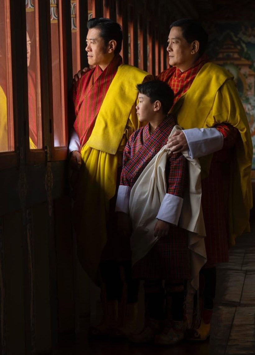 With His Majesty the Fourth King of Bhutan and the Fifth King as Prince
