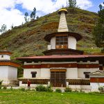 Jangtsa Dumtseg Lhakhang, a three-storey chorten temple in Paro, Bhutan
